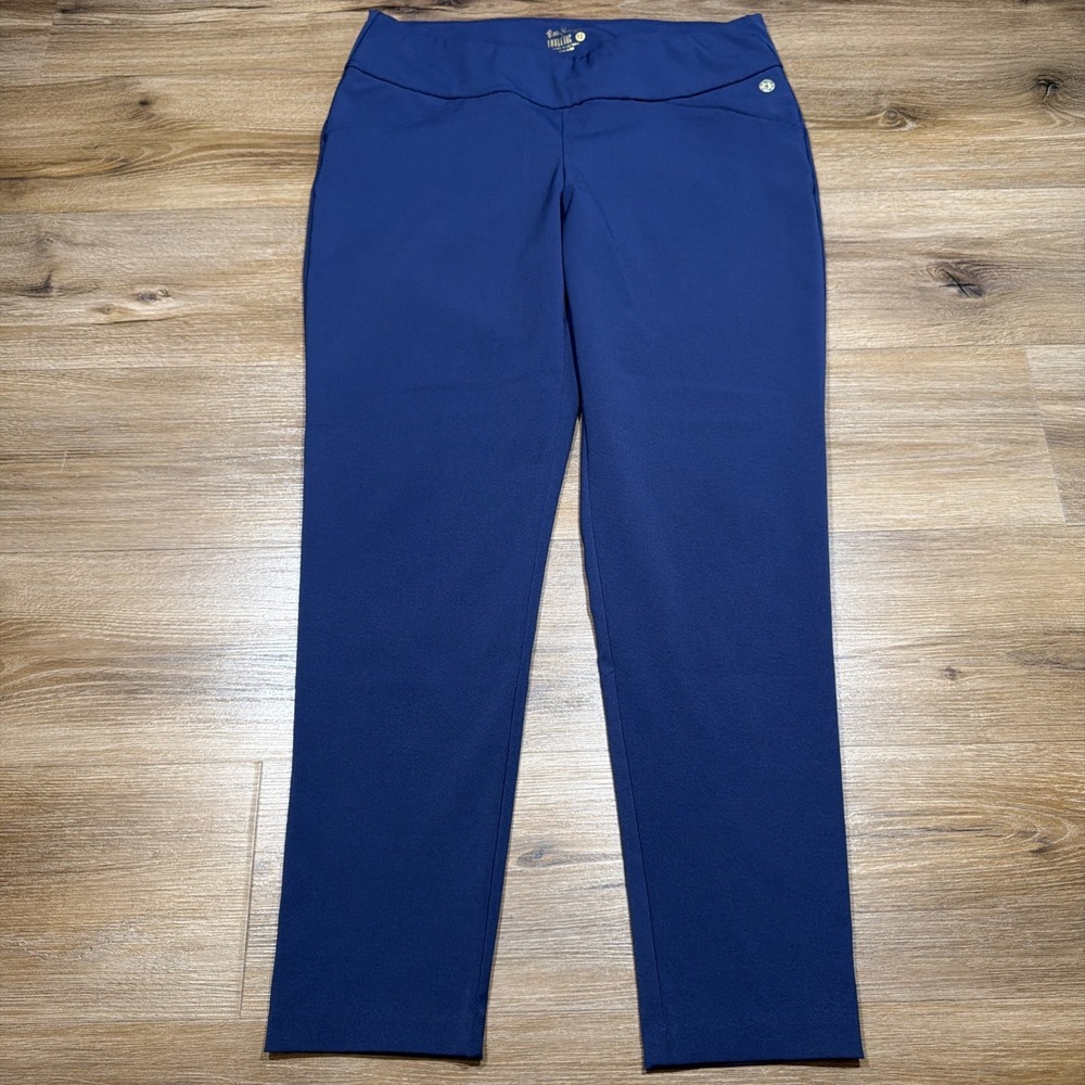 Lilly Pulitzer Luxletic Women's 12 Corso Pull On Pants UPF 50 Navy Blue Athletic